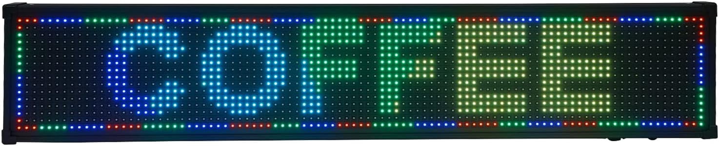 Scrolling Huge Bright Advertising LED Signs,110V LED Store Sign Open Signs for Business PC/Phone/U Disk Control Programmable LED Display for Store Car Bar Hotel (26''x8'')