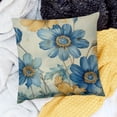 thumbnail image 2 of SHANXI Throw Pillow Covers Square Flower Leaves Light Yellow Velvet Comfortable 22x22in, 2 of 5