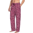 thumbnail image 6 of Pofeuu Flowers With Green Leaves Print Men's Pajama Pants, Soft Lounge Pajama Pants with big pockets for Men Plaid Pj Bottoms-Large, 6 of 6