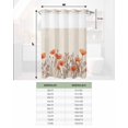 thumbnail image 6 of No Hook Shower Curtain with Snap in Liner, Orange Poppy Flowers Watercolor Floral Plants Retro Linen Shower Curtains for Bathroom, Washable Shower Curtain Liner Set with Mesh Top Window, 72"x96", 6 of 6