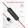 thumbnail image 2 of NUBWO HW03 USB Headset with Noise Canceling Microphone for PC, in-line Controls, Lightweight Wired Headset for PC, Mac, Laptop on Home, Office, Classroom, Chat, Online Class, Meeting, 2 of 7