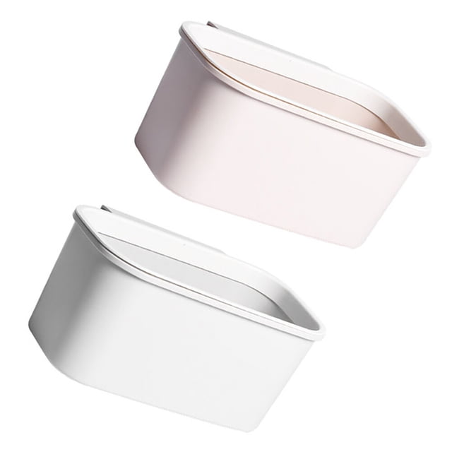 BRIGHTFUFU 2 Pcs Bac à Déchets Gris PP Design Simple pour Étudiants