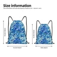 thumbnail image 2 of Wukai Vibrant Blue Floral Drawstring Backpack Bag Sport Gym Sackpack Large Size String Backpack Cinch for Women Men-Small, 2 of 6
