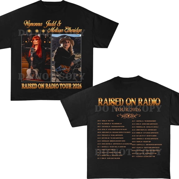 Wynonna Judd Melissa Etheridge Raised On Radio Tour 2026 T-Shirt