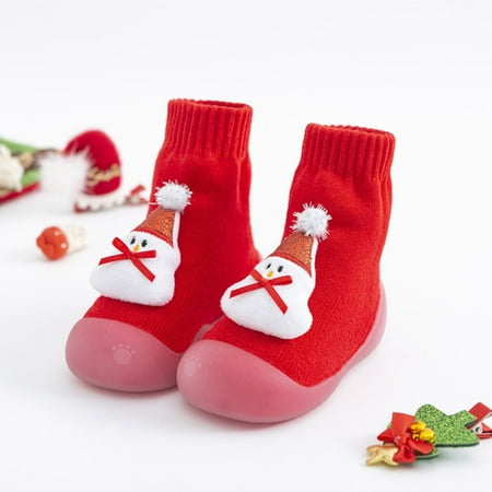 

TALKVE Christmas Baby Toddler Boys Girls Cartoon Ears Floor Socks Non Slip Baby Step Shoes Socks