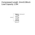 thumbnail image 3 of Unique Bargains Compressed Spring,3mm OD, 0.3mm Wire Size, 2mm Compressed Length, 5mm Free Length,2.6N Load Capacity,Gray,10 pcs, 3 of 4