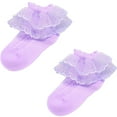 thumbnail image 2 of CPNG Baby Frilly Ankle Socks Girl Non Slip Toddler Girls Stockings Cotton Bow Ruffle Lace Newborn Long Socks Infant Winter Cute Dress Sock, 2 of 4