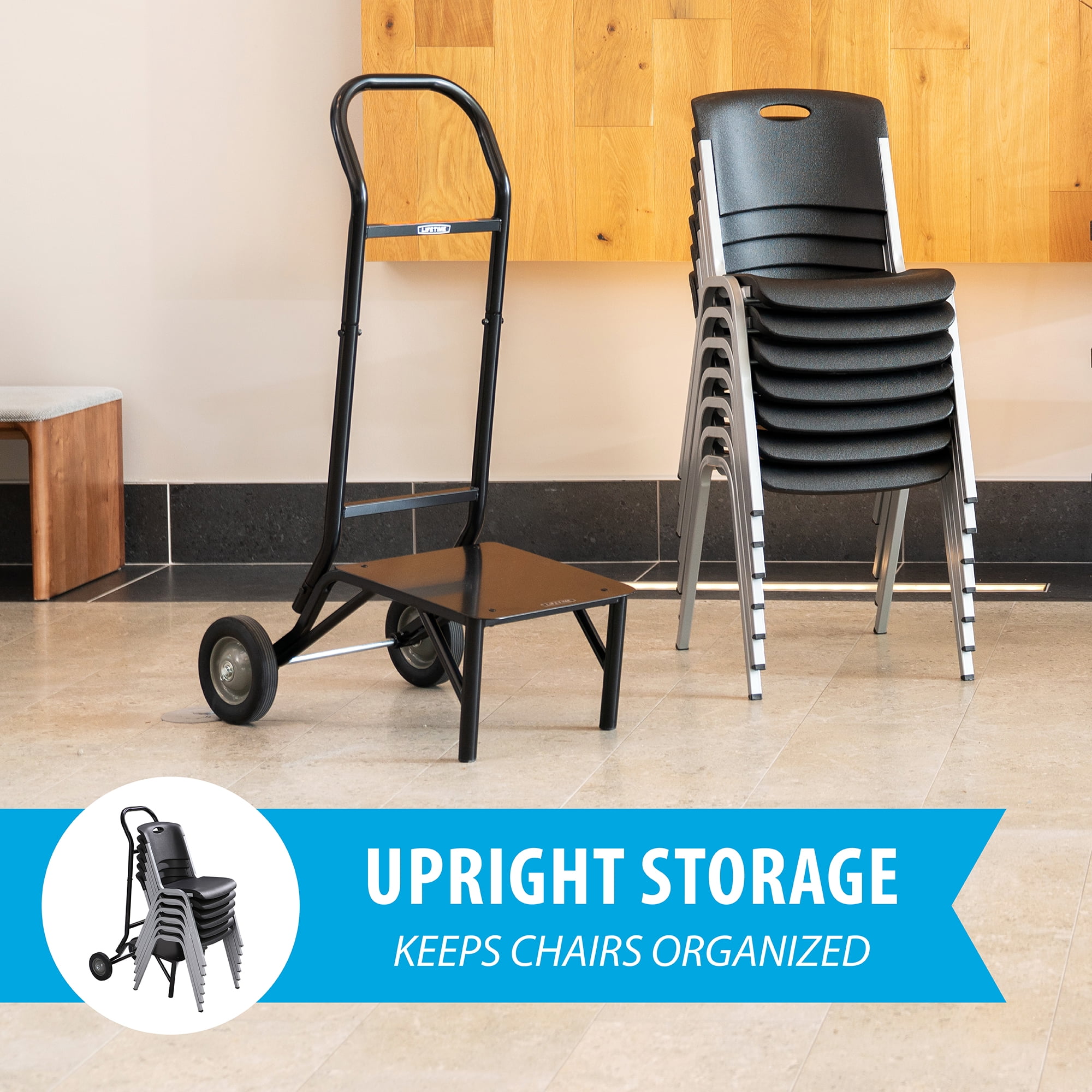 Lifetime Chair Accessory, Chair Dolly for up to 8 Stacking Chairs (80527)