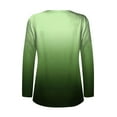 thumbnail image 4 of Lindreshi Long Sleeve Shirts for Women's Christmas Printed V-Neck 3/4 Sleeve Pleated Top, 4 of 4