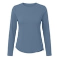 thumbnail image 5 of Wlynlyn Womens Long Sleeve Tops Crew Neck Crewneck Sun Shirts Athletic Casual Outdoor Beach Travel Wear Going out Tops(3X-Large,Blue), 5 of 5