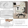 thumbnail image 3 of SCRAWLGOD Daisy Bee White 4 Pieces Stretchable Office Chair Slipcover with Arm Rest Covers Comfy High Back Chair Protector Easy to Remove Desk Chair Seat Cover, 3 of 7