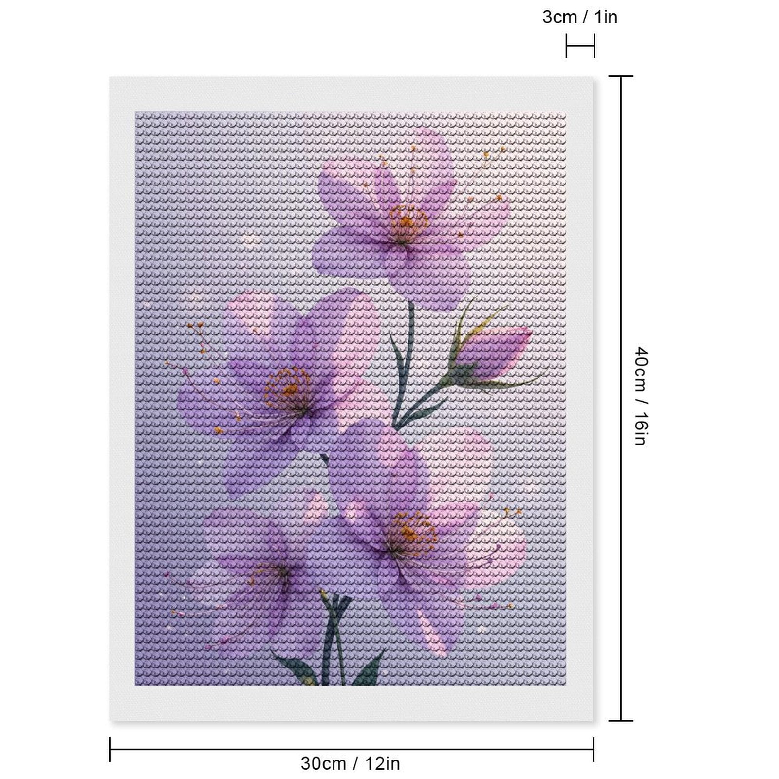 Diamond Art Kits for Adults, Petals Lavender Blooms Spring Light 5D Diamond Painting Kits for Adults Beginners, DIY Full Drill Diamond Painting, Gem Art and Crafts 12x16