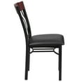 thumbnail image 5 of Flash Furniture Eclipse Series Vertical Back Black Metal and Mahogany Wood Restaurant Chair with Black Vinyl Seat, 5 of 6