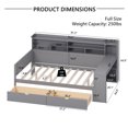 thumbnail image 4 of Tcbosik Full Size Corner Bed Frame with Writing Desk, Daybed with Open Shelves and 2 Storage Drawers, Sofa Bed for Living Room, Bedroom, Easy Assembly, Gray, 4 of 9