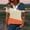 Orange plus size v neck blouses a1, variant on MORESEC Women Plus Size V Neck Short Sleeve Lace Up Color Block Tshirt Dressy Casual Blouses Cute Summer Tee Tops Vacation Clothes, Light Blue 3XL