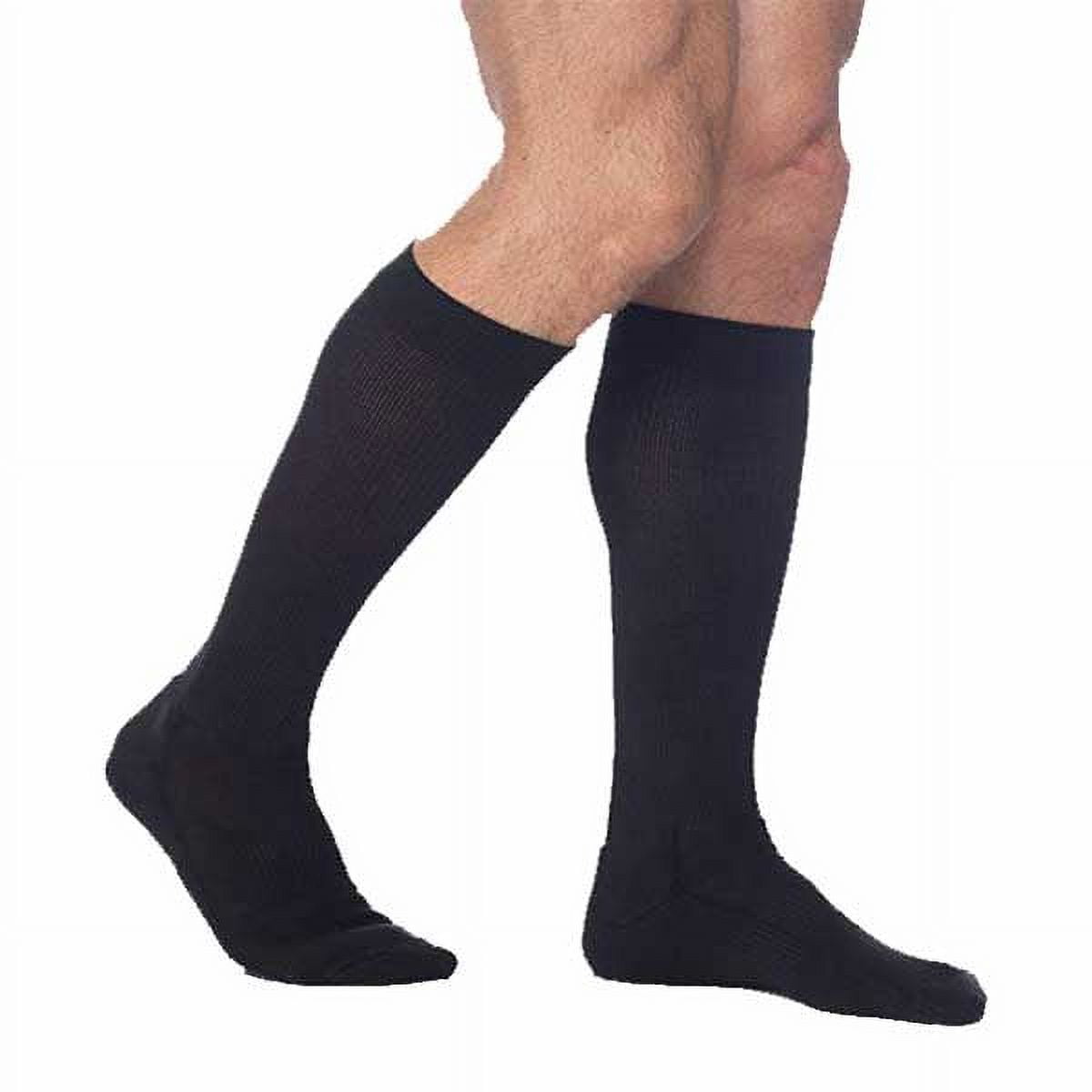 SIGVARIS Cushion Cotton Calf 15 - 20mm Hg A Black Mens Socks