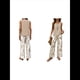 thumbnail image 3 of Conjuntos de Dos Piezas de Verano para Mujer 2025, Jersey de Cuello Cuadrado, Chaleco, Estampado Floral, Cinturón y Pantalón Caqui XXL, 3 of 6