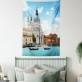 thumbnail image 4 of Venice Tapestry, Grand Canal And Basilica Santa Maria Della Salute Italian Architecture, Wall Hanging for Bedroom Living Room Dorm Decor, 60W X 80L Inches, Blue White Pale Coffee, by Ambesonne, 4 of 5