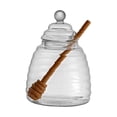 thumbnail image 1 of Recipiente de vidrio para miel con y tapa, contenedor de tarro multifuncional transparente, dispensador para encurtidos, bebidas de , GRANDE 500ml, 1 of 9
