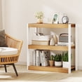 thumbnail image 4 of Gymax 3 Tier Bookshelf Wooden Bookcase w/ Dual Anti-Tipping Kits Open Shelving Unit Natural & White, 4 of 10