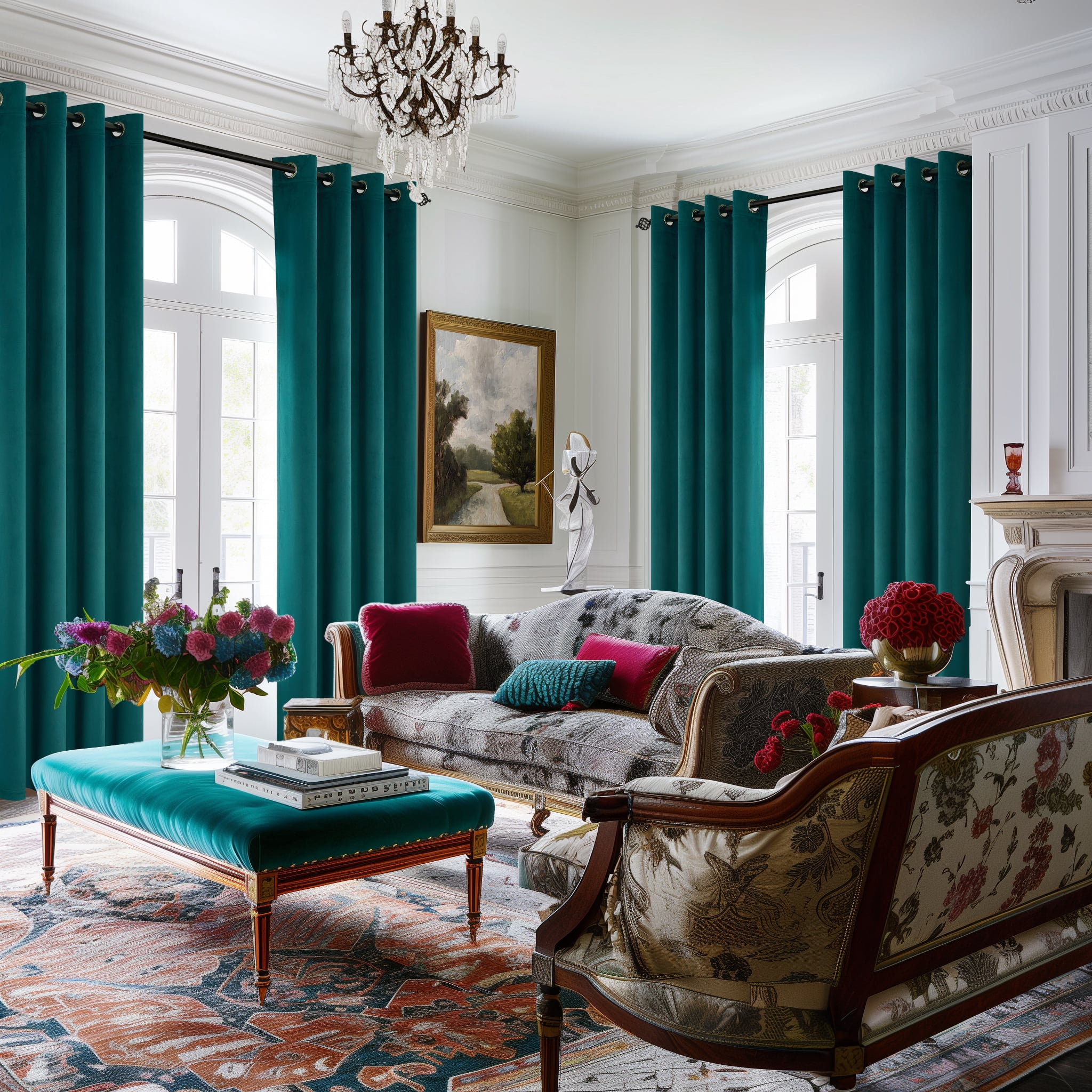 Top Finel 100% Blackout Luxury Velvet Curtains, 52 x 96 Inch, Teal Green, 2 Panels