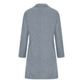 thumbnail image 5 of Breezora Women's Wool Blend Stand Collar Single Breasted Mid Long Coat Casual Retro Buttons S Size Light Ashy, 5 of 6