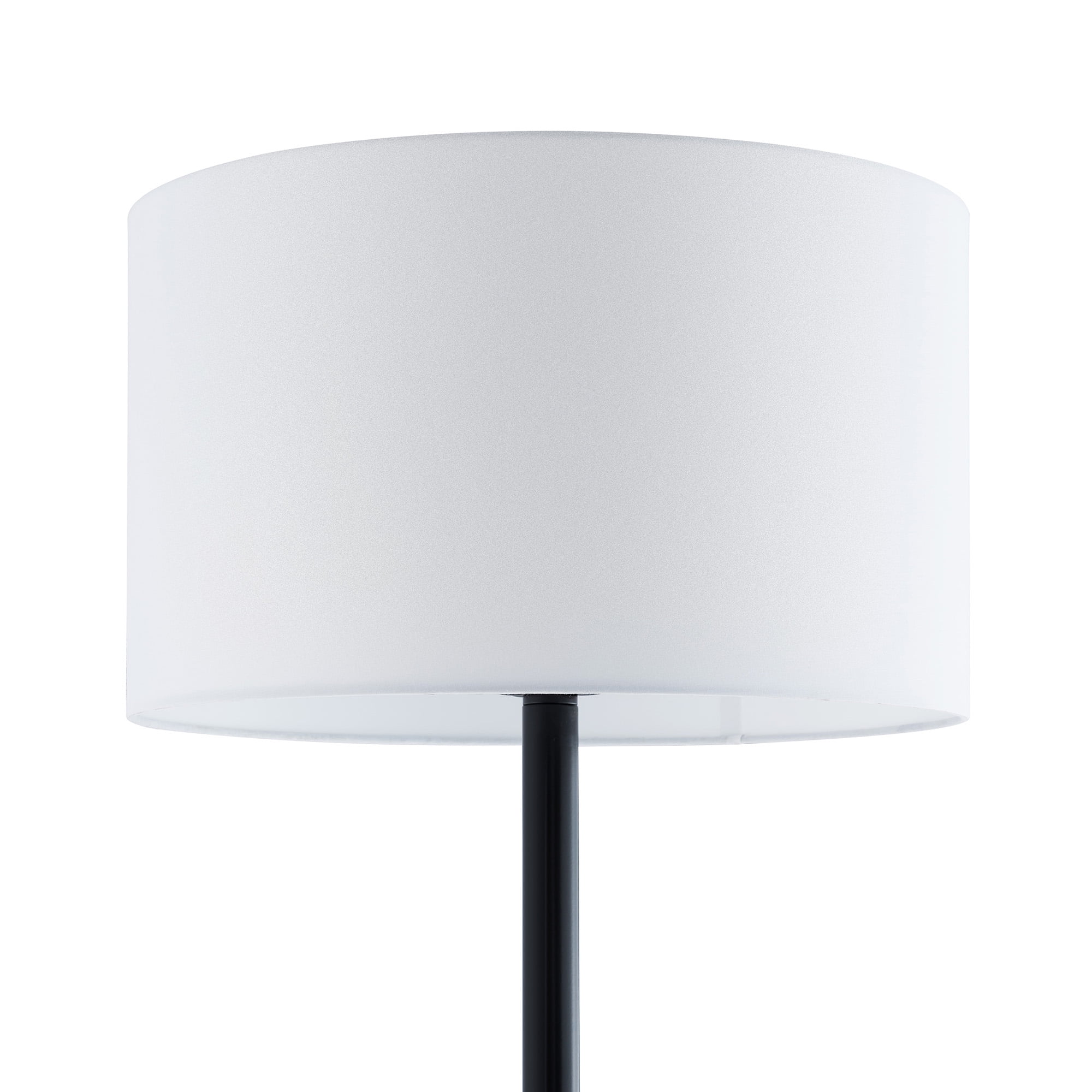 Evelyn&Zoe Josephine 62" Tall Floor Lamp with Fabric Shade, Blackened Bronze/White