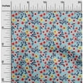 thumbnail image 1 of oneOone Viscose Jersey Light Blue Fabric Leaves & Flowers Floral Fabric For Sewing Printed Craft Fabric By The Yard 60 Inch Wide, 1 of 5