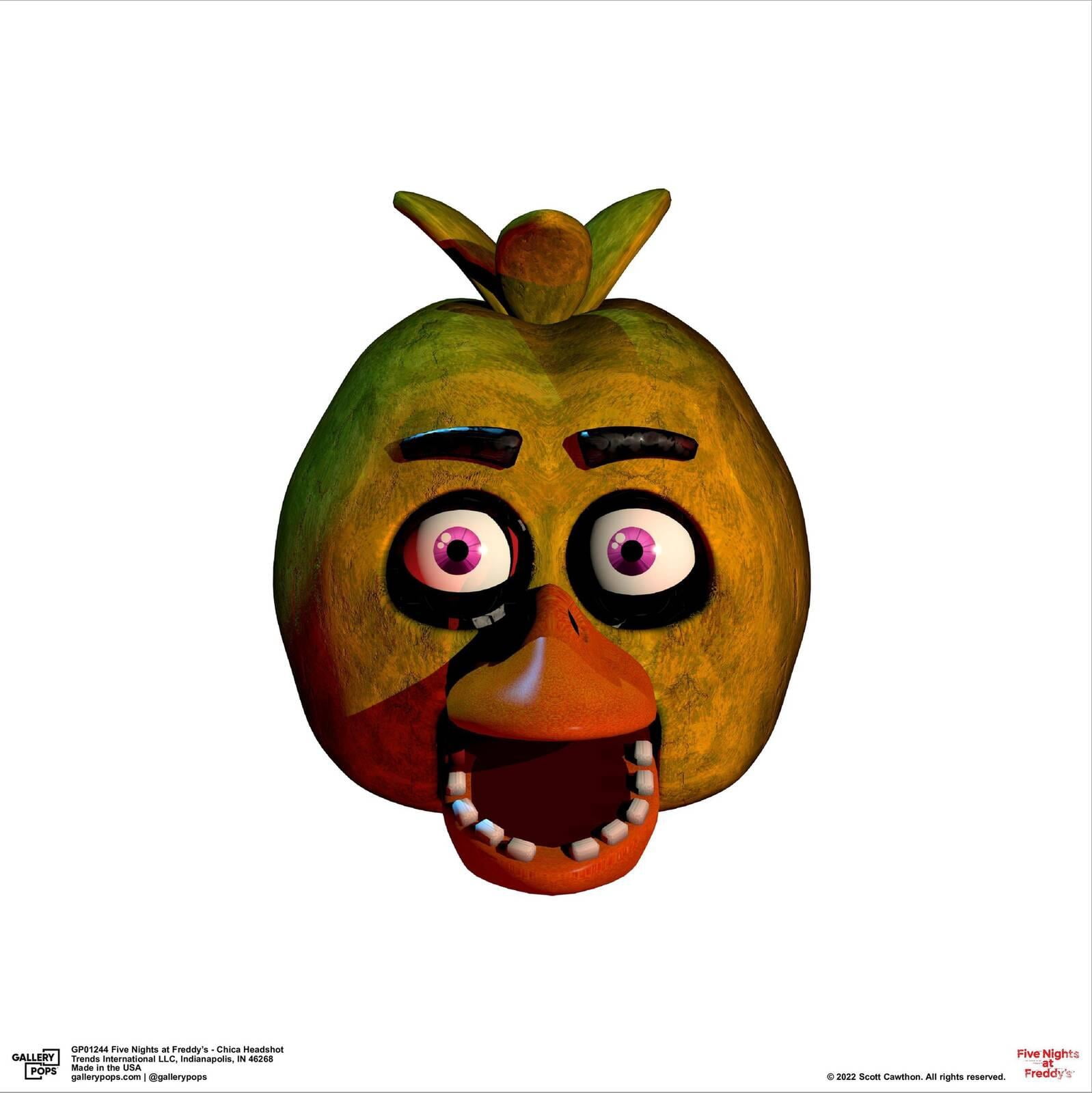 Gallery Pops Five Nights at Freddy's - Chica Headshot Canvas Wall Art, Unframed Version, 12" x 12"