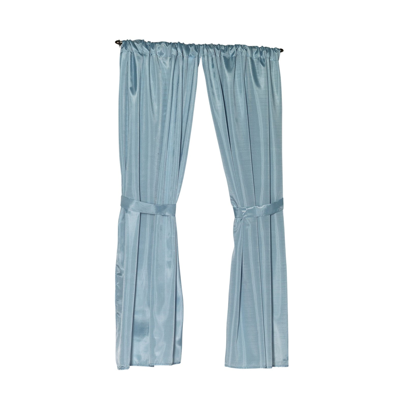 Polyester Fabric Window Curtain in Light Blue
