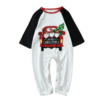 

Christmas Family Pajamas Set Car Santa Print Tops+Trousers/Romper