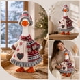 thumbnail image 6 of 23 Inch Porch Goose Outfit Winter Knit Sweater Dress with Pom Pom Beanie and Scarf for Outdoor Christmas Front Porch Holiday Decoration, 6 of 7