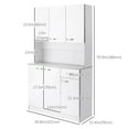 thumbnail image 3 of HOMCOM Buffet Moderne avec Huche, Armoire de Cuisine avec Placard de Rangement, 3 of 9
