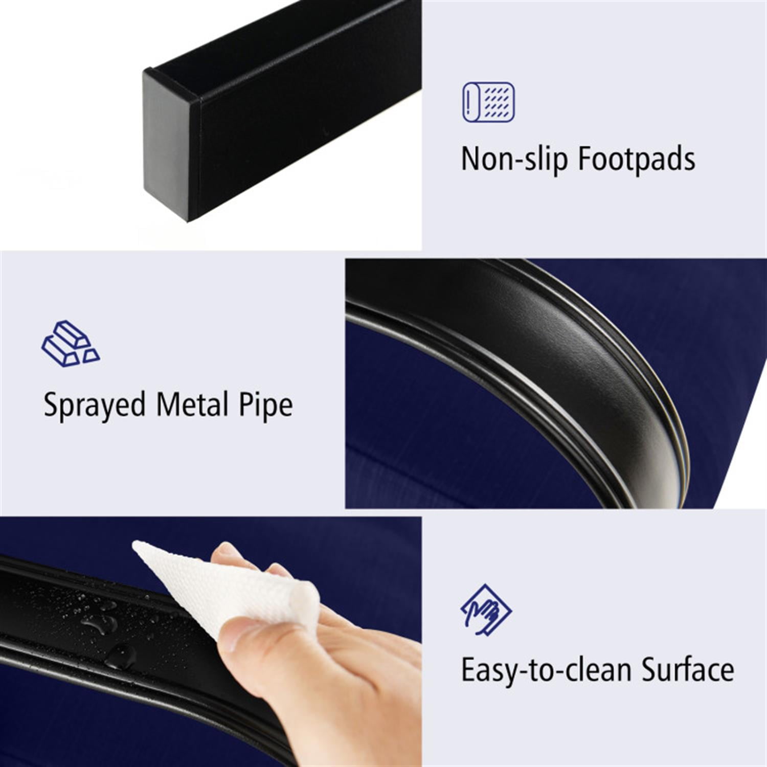 Demi Bonn Patio Glider Rocking Chair with Thick Cushion and Curved Armrest, Outdoor Glider Chairs for Porch, Balcony, Poolside, Blue