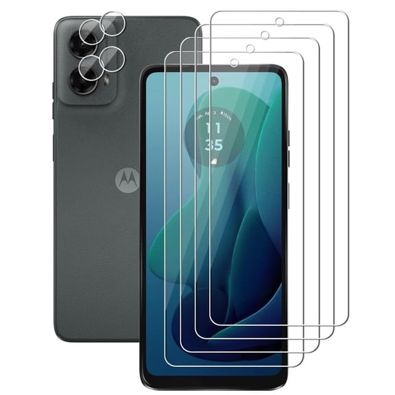 UZWZW (4+2) for Motorola Moto G 5G 2024 (4 Pack) Tempered Glass HD Clear Screen Protector with (2 Pack) Camera Lens Protector