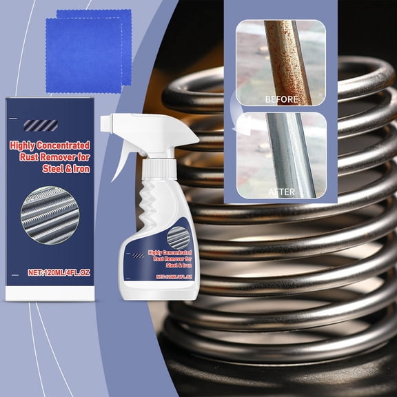 Heavy Duty Rust Remover for Metal, Iron Steel Cleaner Degreaser, Fast Acting Penetrating Rust Dissolver Spray, Industrial Strength Rust Converter Treatment for Tools, Auto Parts, Machinery Surfaces
