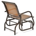 thumbnail image 5 of Topbuy 2-Piece Outdoor Single Glider Chair Rocking Seating Lounging Chair with Armrest Brown, 5 of 7