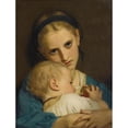 thumbnail image 2 of Hugues Merle 12x14 Black Ornate Wood Framed Double Matted Museum Art Print Titled: Affection, 2 of 5