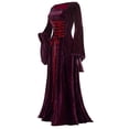 thumbnail image 3 of FcBaudy Longues Robe à Manches à Col Rond Robe Longue pour Femme Robe Vintage à Manches Longues Robe Longueur au Sol Robe Élégante Elf Robe Femme, 3 of 4