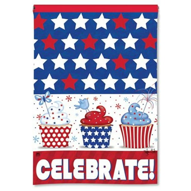 Patriotic Cupcakes Garden Flag Sweet Treats Celebrate Usa Breezeart 12 5 X18 Walmart Com Walmart Com