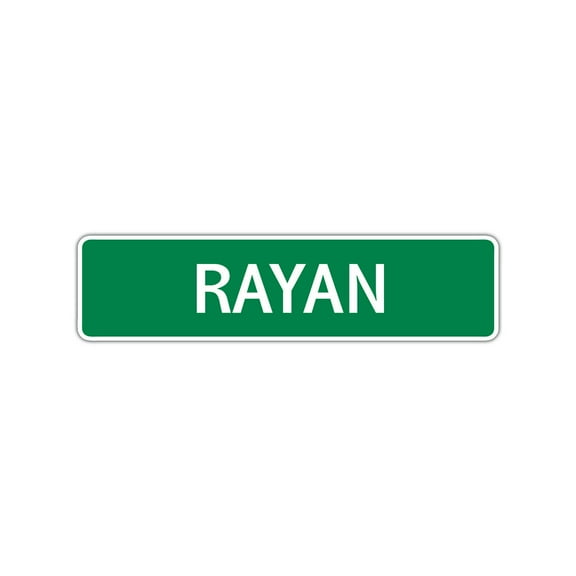Rayan Boys Children Name Letter Printed Plaque Decoration Label Indoor Outdoor Unique Wall Novelty Aluminum Metal Sign 4"x13.5"