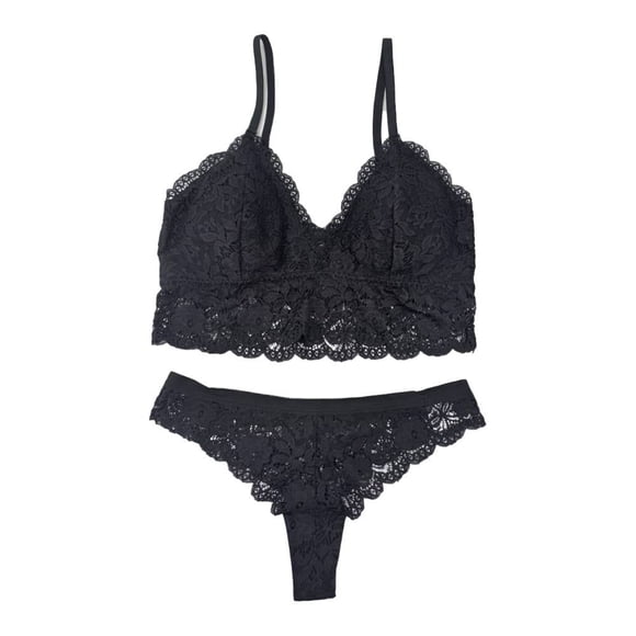 Coordinado Secret Treasures para Mujer, Negro en Encaje de Floral Talla EG