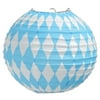 54548 Oktoberfest Paper Lanterns, 9-1/2-Inch, Blue/White, This item is a great value By Beistle