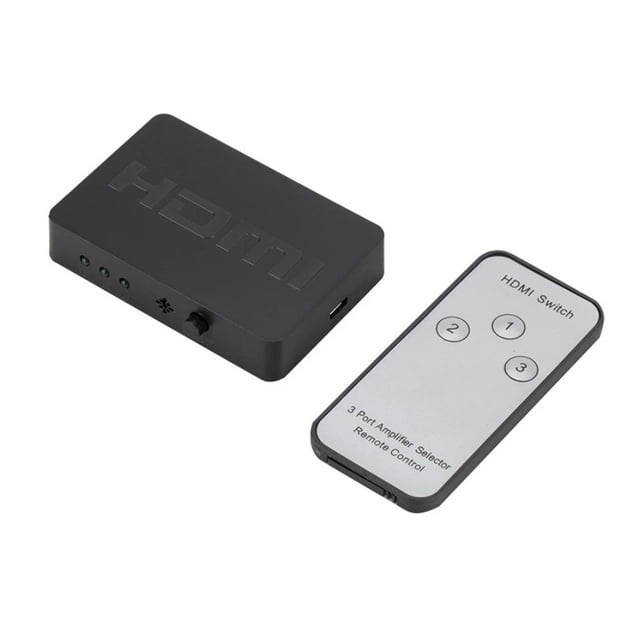 3 Ports HDMI-Compatible Splitter Switcher Hub Box with Remote Control Hd 1080P 3 in 1 Out Switcher