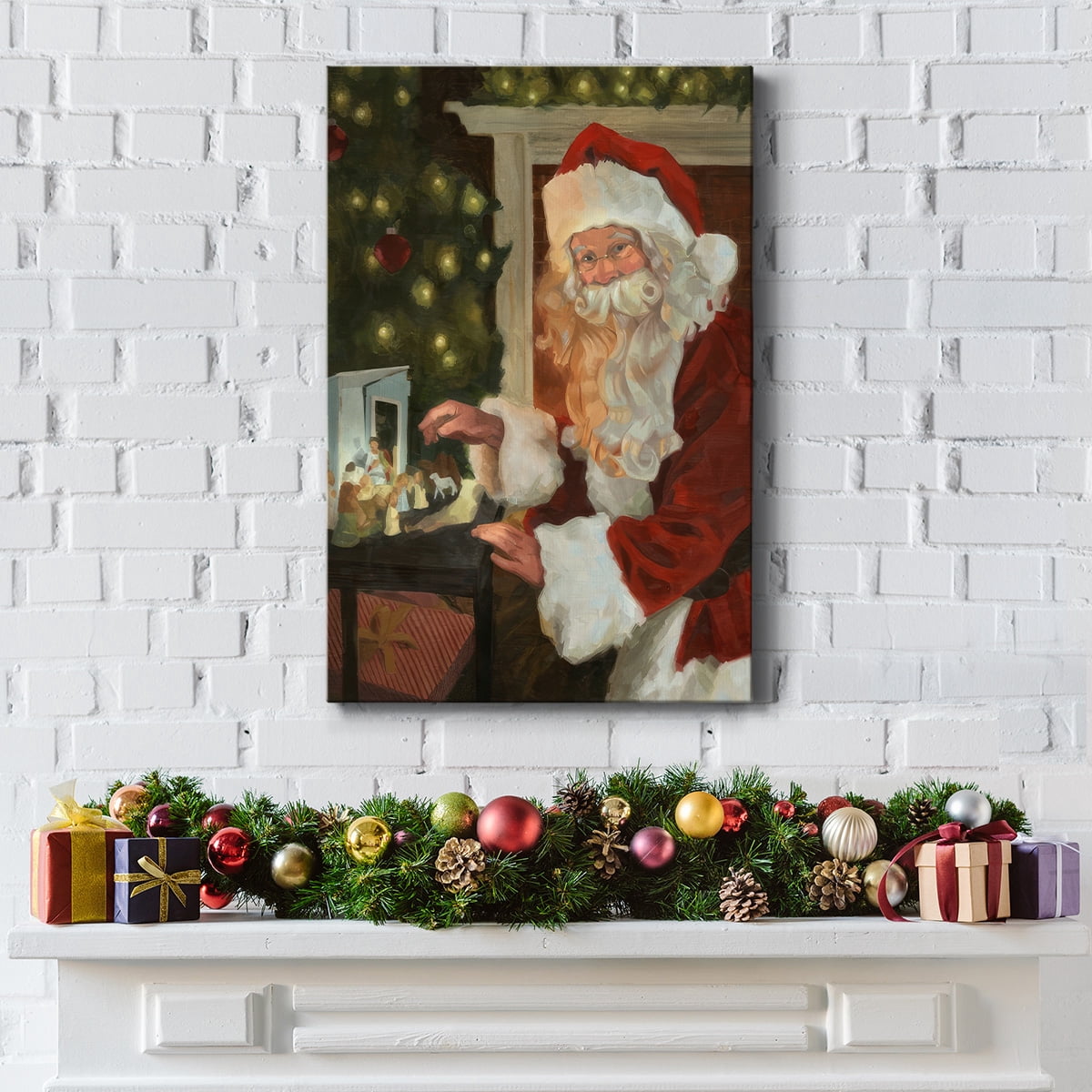Saint Nick and the Nativity- Gallery Wrapped Canvas