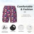 thumbnail image 3 of Sikiie Skull rose blue flower Print Men's Double Layer Swimming Trunks, Adjustable Waistband and Pockets Sports Swimming Trunks, Beach Swimwear-Medium, 3 of 6