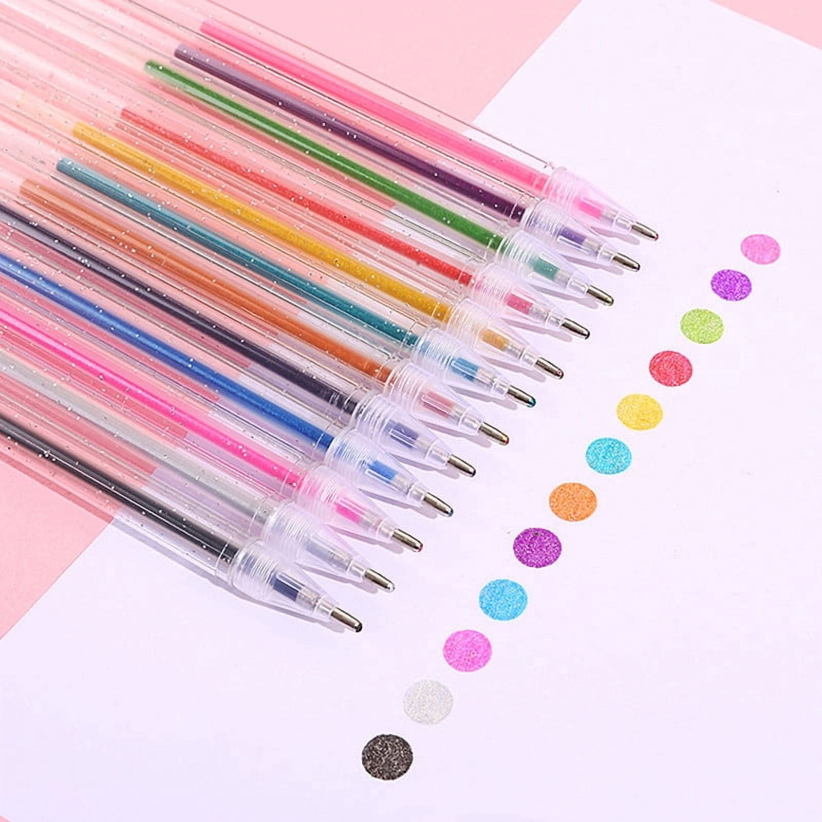 HOMEIORA Glitter Gel Pens, 12 Colors Bold Point 1.0mm Vibrant Sparkle Colorful Pen for Adult Coloring Books, Crafting Journaling Doodling Drawing, 12 Pack