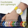 thumbnail image 4 of Unisex Perlon Nylon Bracelet with Stainless Steel Silver Buckle, Yellow, 22mm, 4 of 6