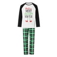 thumbnail image 2 of EYIIYE Family Christmas Pajamas Matching Sets Letter Print Long Sleeve Shirt and Elastic Plaid Pants Set Loungewear Soft Sleepwear, 2 of 10
