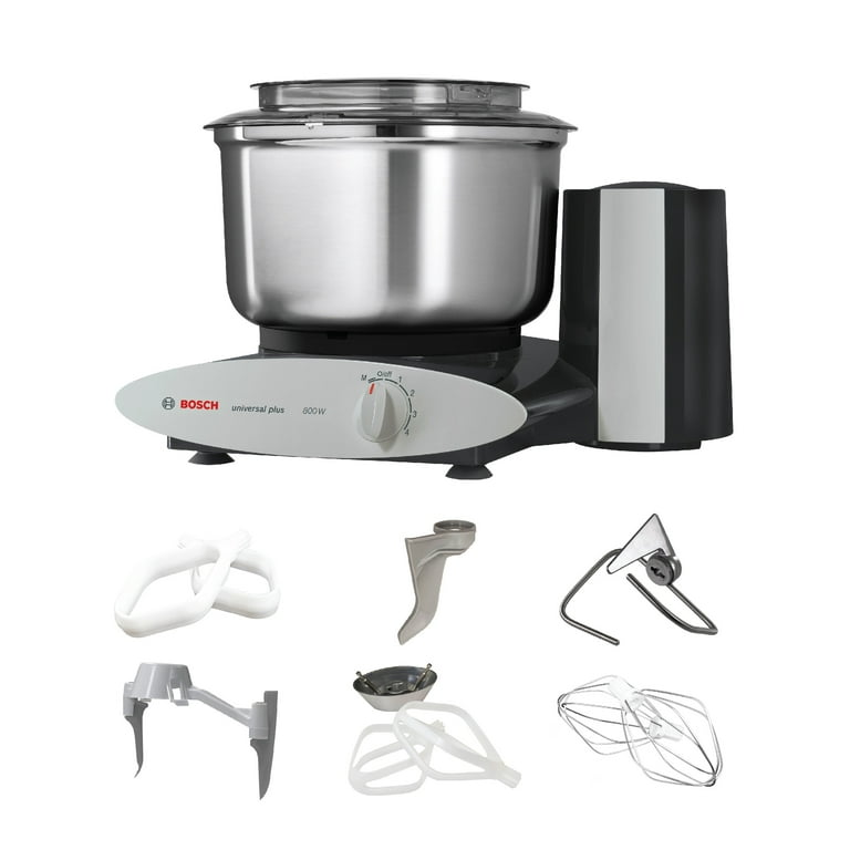 Bosch Universal Plus Mixer, Black with Stainless Steel Bowl, Baker's Pack &  Pro Dough Hook - 825225960061